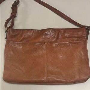 Margot Tan Leather Crossbody Bag adjustable strap/ preowned